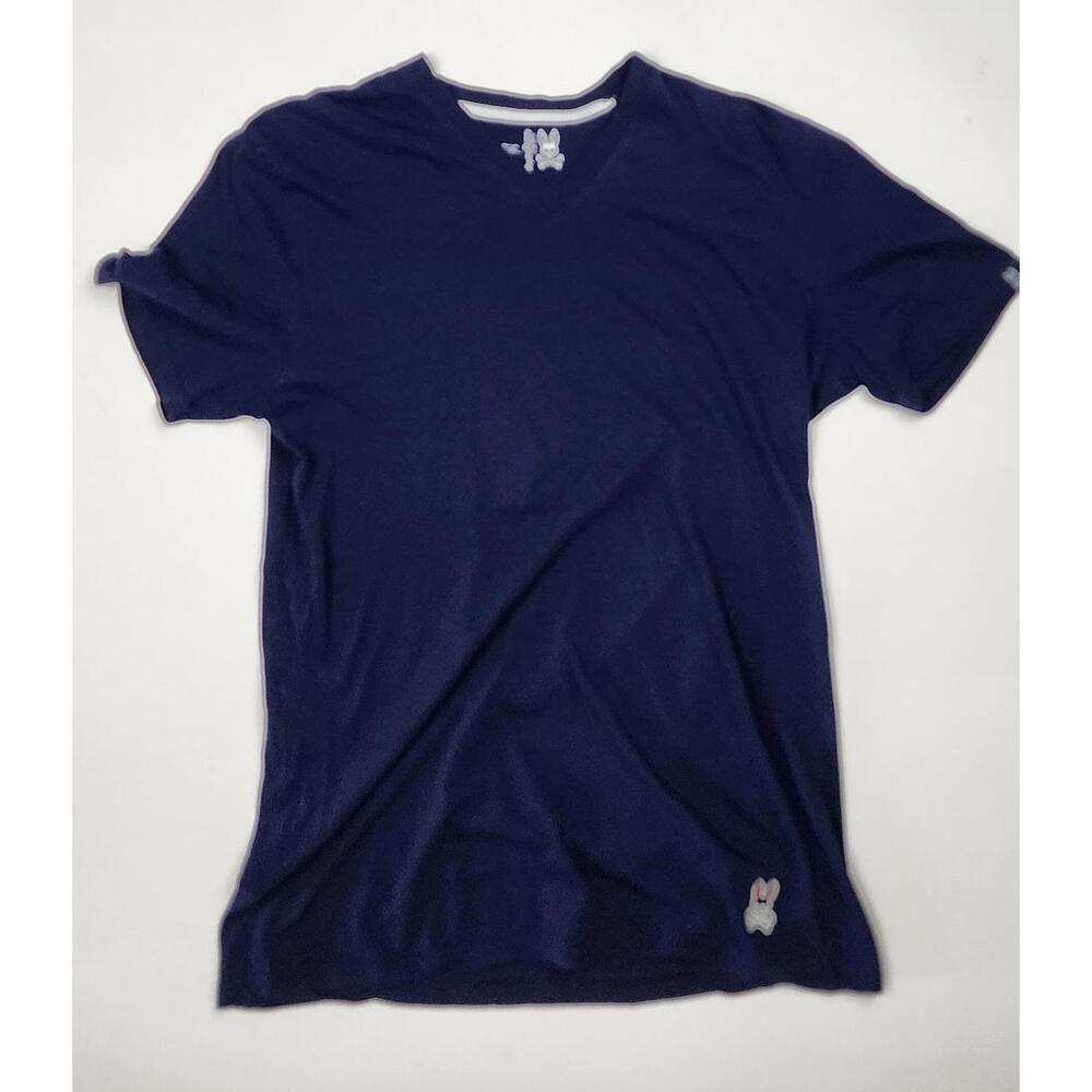 Psycho Bunny Men's med  V-Neck T-Shirt in Navy